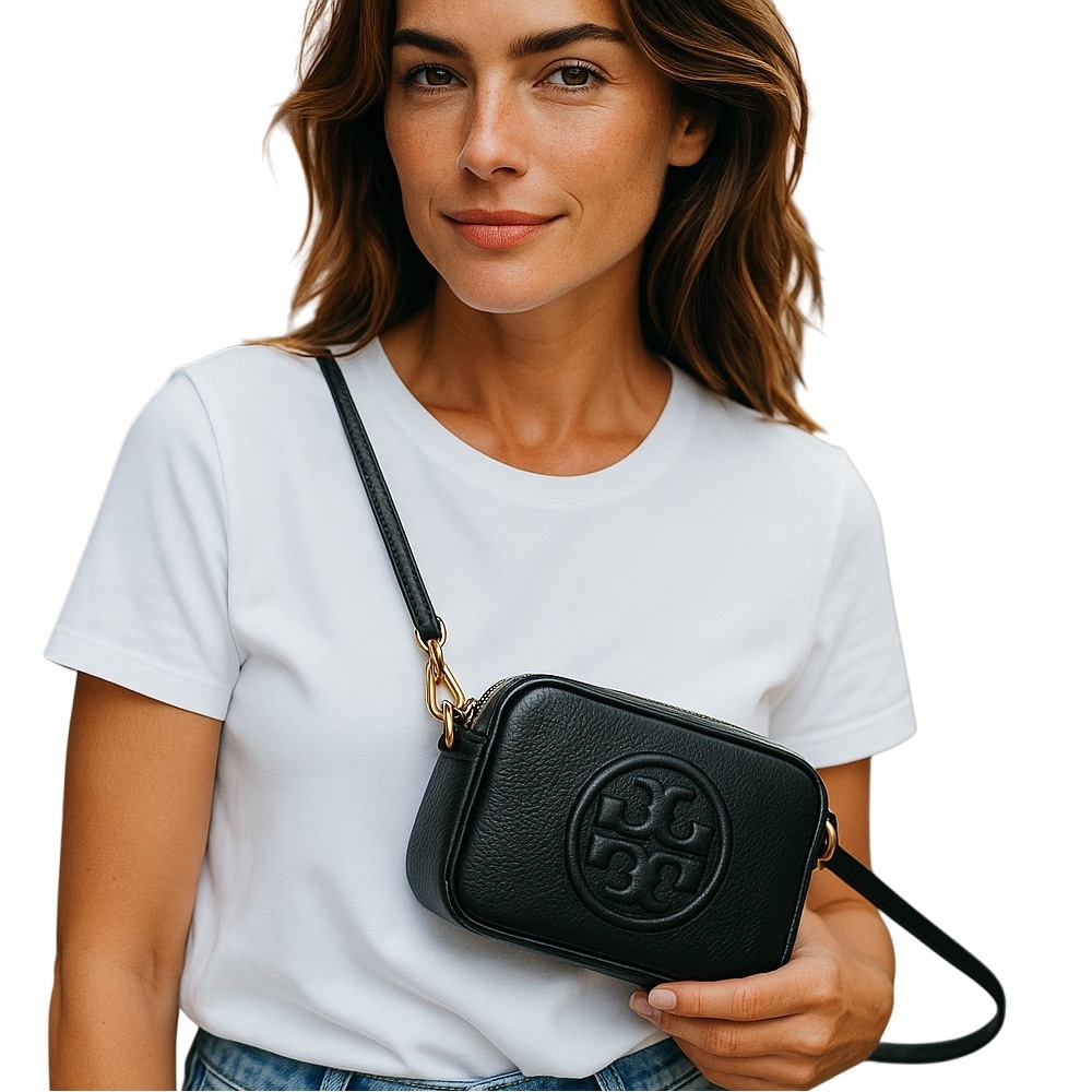 Tory Burch Perry Bombe Leather Crossbody Bag - Picture 7 of 9